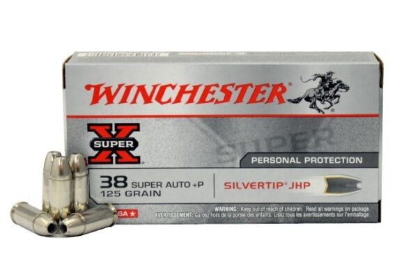 Winchester Super-X .38 Super +P 125 Gr. Silvertip Hollow Point- Box of 50