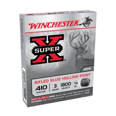 Winchester Super-X .410 Bore 3" 1/4 oz Rifled Slug Hollow Point- Box of 5