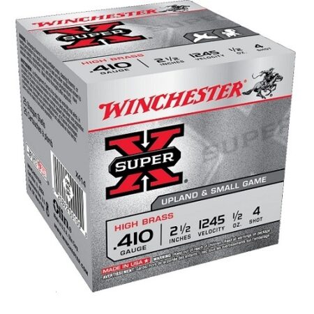 Winchester Super-X .410 Bore 2-1/2" 1/2 oz #4 Shot- Box of 25