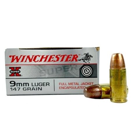 Winchester Super-X 9mm Luger 147 Gr. Full Metal Jacket Encapsulated- Box of 50