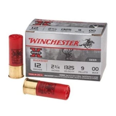 Winchester Super-X 12 Gauge 2-3/4" 00 Buckshot 9 Pellets- Box of 15
