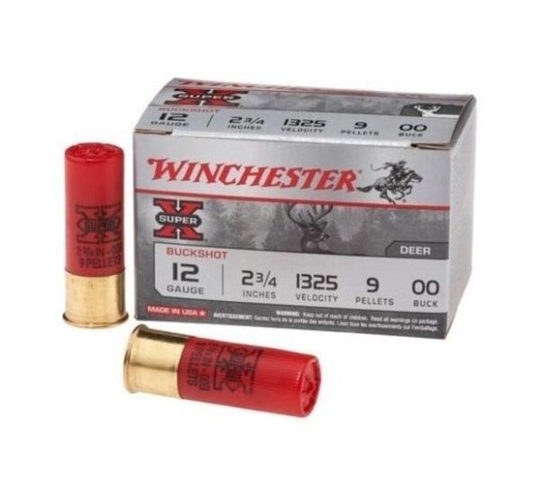 Winchester Super-X 12 Gauge 2-3/4" 00 Buckshot 9 Pellets- Box of 15