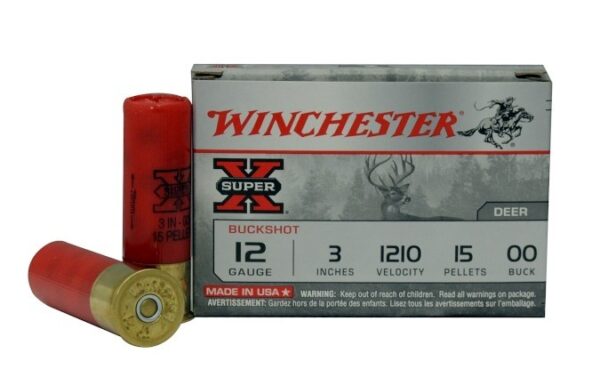 Winchester Super-X 12 Gauge 3" Buffered 00 Buckshot 15 Pellets- Box of 15