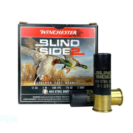 Winchester BlindSide2 12 Gauge 3" 1-3/8 oz #3 Steel Shot- Lead Free- Box of 25