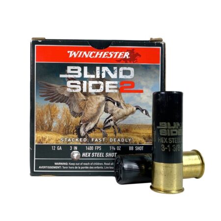 Winchester BlindSide2 12 Gauge 3" 1-3/8 oz BB Steel Shot- Lead Free- Box of 25