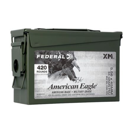 Federal American Eagle XM 5.56x45mm NATO 55 Gr. Full Metal Jacket Boat Tail- Metal Ammo Can of 420