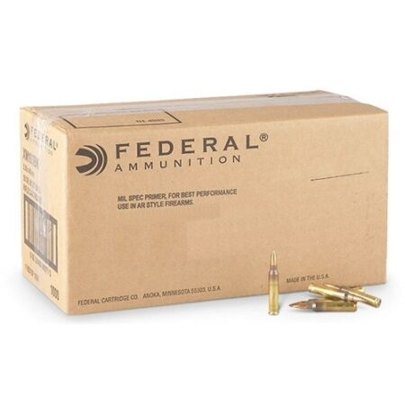 Federal 5.56x45mm NATO 55 Gr. XM193 Full Metal Jacket Boat Tail- Box of 1000