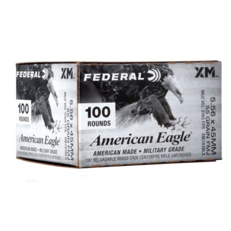 Federal American Eagle XM 5.56x45mm NATO 55 Gr. XM193 Full Metal Jacket Boat Tail- Box of 100