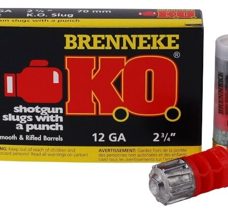 Brenneke K.O. 12 Ga 2-3/4" 1 oz Ribbed Lead Point Slug- Box of 5