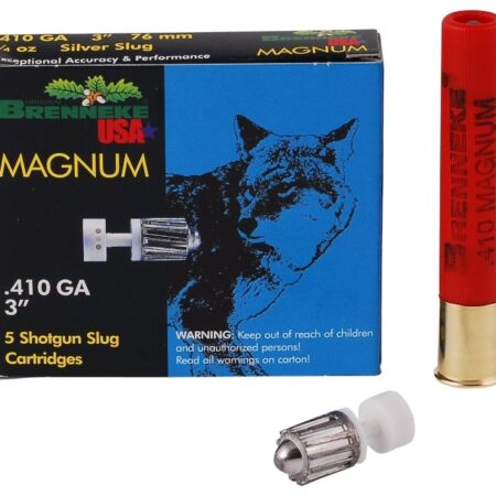 Brenneke USA Magnum .410 Bore 3" 1/4 oz Lead Silver Rifled Slug- Box of 5