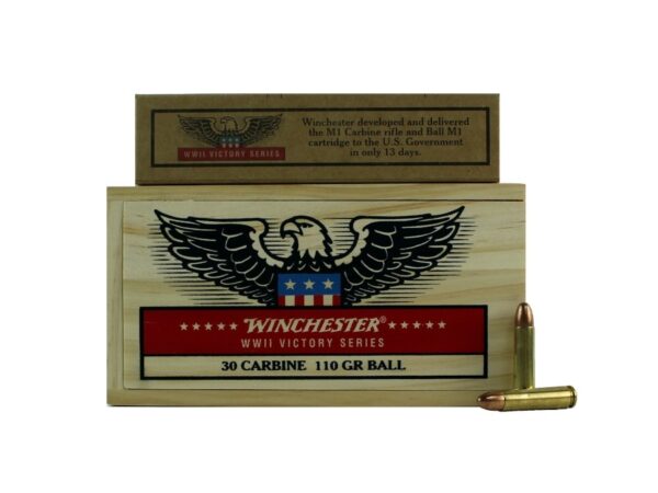 Winchester WWII Victory .30 Carbine 110 Gr. M1 Ball Full Metal Jacket- Box of 20