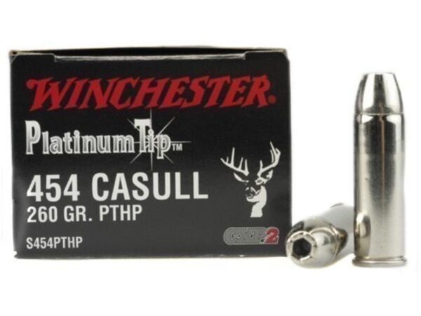 Winchester Supreme 454 Casull 260 Gr. Platinum Tip HP- Box of 20