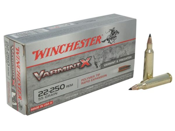 Winchester Varmint X .22-250 Remington 55 Gr. Polymer Tip- Box of 20
