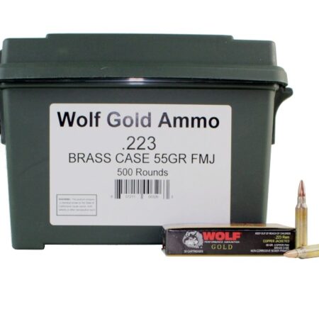 Wolf Gold .223 Remington 55 Gr. Full Metal Jacket- Plastic Ammo Can of 500