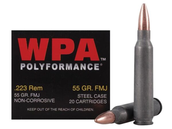 Wolf Military Classic  .223 Remington 55 Gr. Full Metal Jacket (Bi-Metal) Steel Case- Case of 500