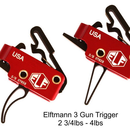 Elftmann Tactical AR-15 3-Gun Drop-In Straight Trigger with Adjustable 2.75-4.0 lb. Trigger Pull- Red