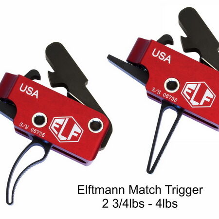 Elftmann Tactical AR-15 Match Drop-In Straight Trigger with Adjustable 2.75-4.0 lb. Trigger Pull- Red