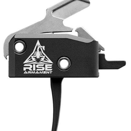 Rise Armament RA-434 AR High Performance Single Stage Flat Blade Trigger w/ Anti-Walk Pins- Black 3.5 lb.