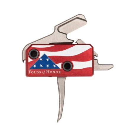 Rise Armament The Patriot High Performance Single Stage Flat Blade AR Trigger w/ Anti-Walk Pins, 3.5 lb.- W/ Folds Of Honor Commemorative Coin