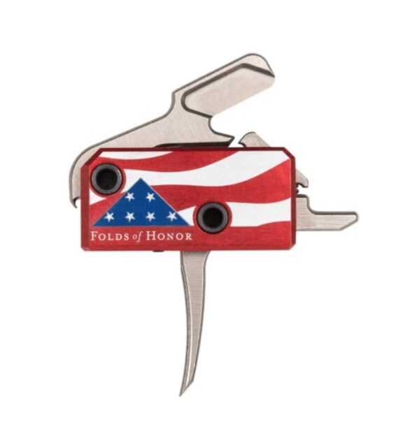 Rise Armament The Patriot High Performance Single Stage Flat Blade AR Trigger w/ Anti-Walk Pins, 3.5 lb.- W/ Folds Of Honor Commemorative Coin