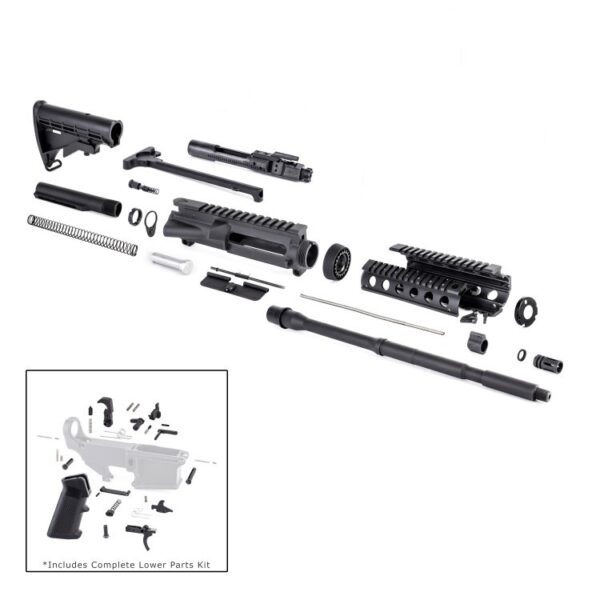 an image of the product AR15 Complete Rifle Kit 5.56x45mm NATO 1 in 7" Twist 16" Barrel with M-4 Style Buttstock - RIFLEKIT17