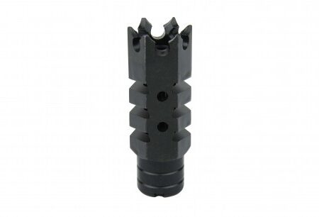 AK 7.62x39mm Shark Style Muzzle Brake 14-1 Left Hand Threads- Steel Black