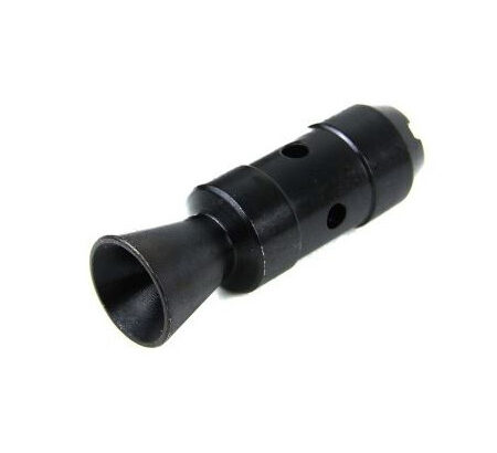 AK 7.62x39mm Bell Shape Muzzle Brake 14-1 Left Hand Threads- Steel Black