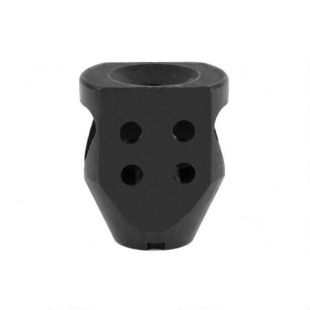 AK 7.62x39mm Short Tanker Style Muzzle Brake 14-1 Left Hand Threads- Steel Black