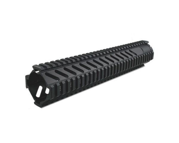 an image of the product AR-15 Free-Float M-Lok Quad Rail Handguard with Aluminum Barrel Nut 12"- Black- FFQR-12