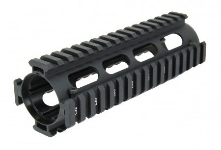 an image of the product AR15 Light Weight 2-Piece Drop-In Quad Rail 7"- Aluminum Black- HG01-7