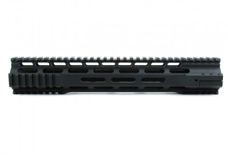 AR15 Ultra-Slim Free-Float 1-Piece Clamp-On MLOK Quad Rail 12"- Aluminum Black