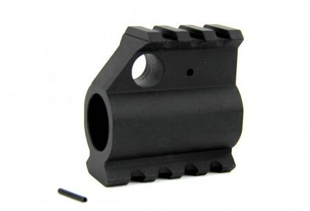 an image of the product AR15 High Profile Gas Block .750" Diameter with Picatinny Top and Bottom Rails- Aluminum Black- MAR003