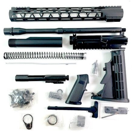 AR15 Complete Rifle Build Kit 5.56mm NATO 1:7 Twist 16" Barrel with 15" M-Lok Skeletonized Free Float Top Cut Hand Guard