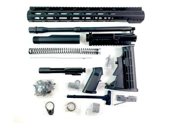 AR15 Complete Rifle Build Kit 5.56mm NATO 1:7 Twist 16" Barrel with 15" M-Lok Free Float Full Rail Hand Guard