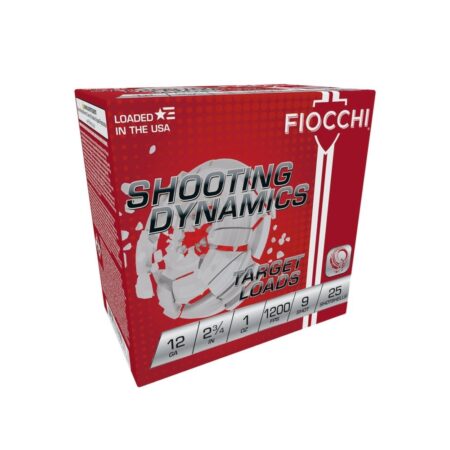 Fiocchi Shooting Dynamics 12 Gauge 2-3/4" 1 oz #9 Lead Shot- Box of 25