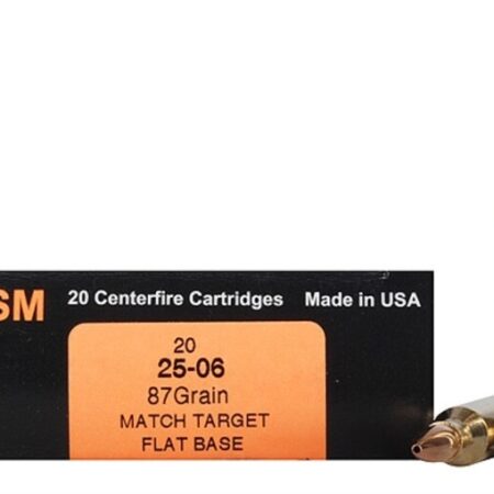 HSM Factory Blemish .25-06 Remington 87 Gr. Berger Match Target Flat Base Hollow Point- Box of 20