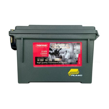 Norma Range & Training 9mm Luger 94 Gr. Frangible Round Nose Flat Point - Lead Free- Ammo Can of 250