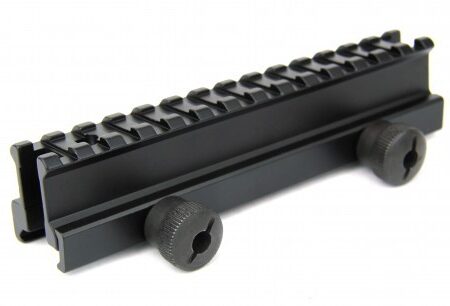 AR15 Picatinny Riser Mount 1" Height 14-Slot with Thumb Screws- Black