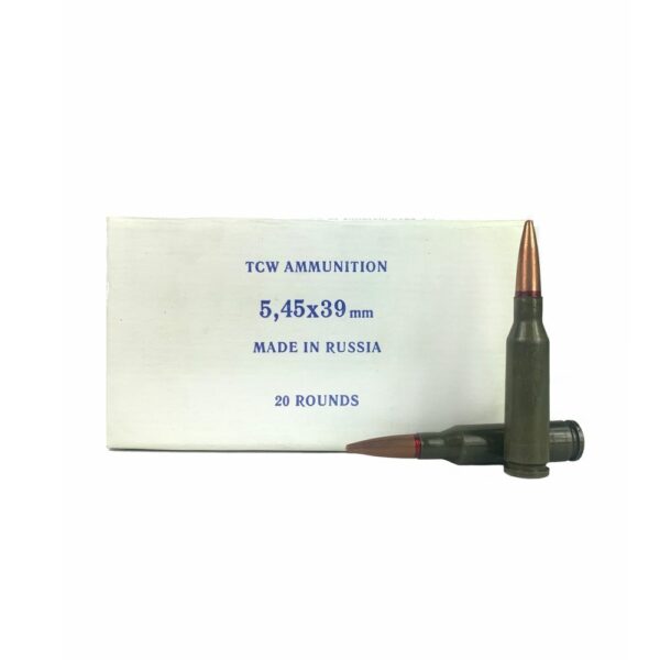 TCW Wolf 5.45x39mm 60 Gr. Full Metal Jacket (Bi-Metal) Steel Case- Berdan Primed- Box of 20