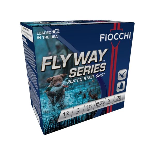 Fiocchi Flyway Series 12 Gauge 3" 1-1/5 oz #2 Zinc-Plated Steel Shot- Box of 25
