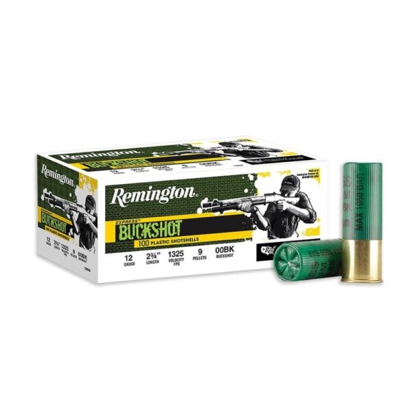 Remington Express 12 Gauge 2-3/4" 00 Buckshot 9 Pellets- Box of 100
