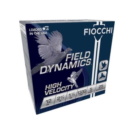 Fiocchi Field Dynamics High Velocity 12 Gauge 2-3/4" 1-1/4 oz #5 Shot- Box of 25