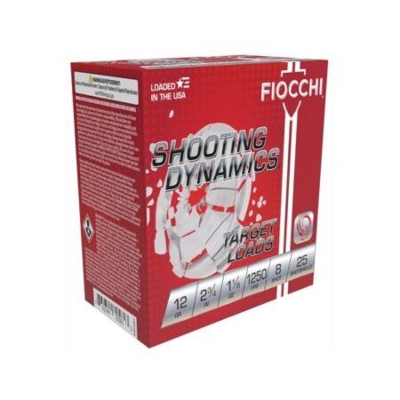 Fiocchi Shooting Dynamics Target Load 12 Gauge 2-3/4" 1-1/8 oz #8 Shot- Box of 25