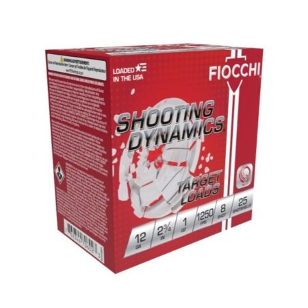 Fiocchi Shooting Dynamics Target Load 12 Gauge 2-3/4" 1 oz #8 Shot- Box of 25