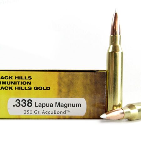 Black Hills Gold .338 Lapua Magnum 250 Gr. Nosler AccuBond Ballistic Tip Spitzer- Box of 20