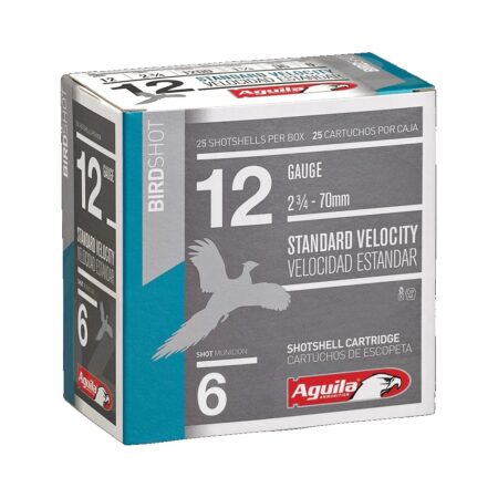 Aguila Standard Velocity 12 Gauge 2-3/4" 1-1/8 oz #6 Lead Shot- Box of 25