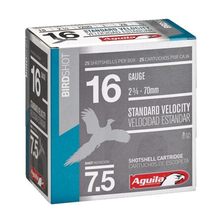 Aguila Standard Velocity 16 Gauge 2-3/4" 1 oz #7-1/2 Lead Shot- Box of 25