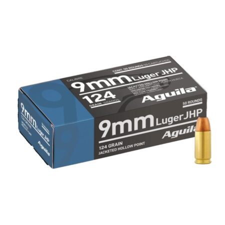 Aguila 9mm Luger 124 Gr. Jacketed Hollow Point- Box of 50