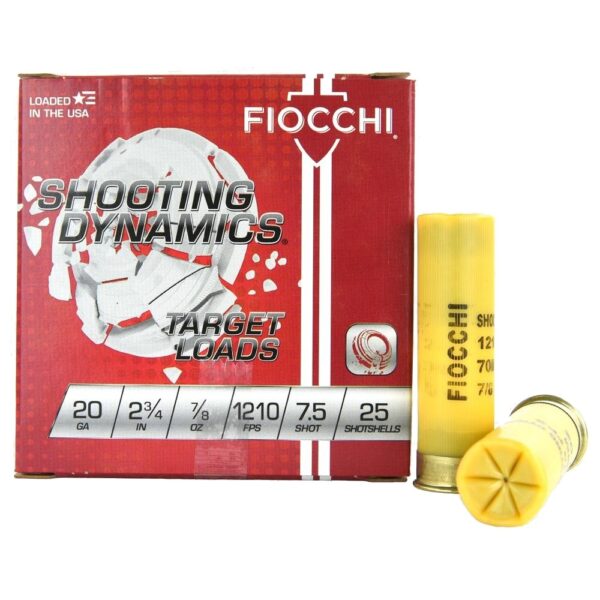 Fiocchi Shooting Dynamics Target Load 20 Gauge 2-3/4" 7/8 oz #7-1/2 Shot- Box of 25