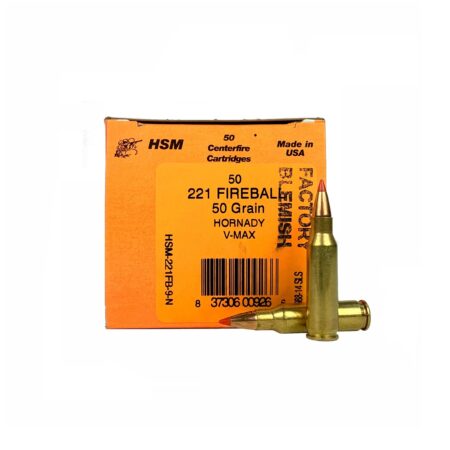 HSM Factory Blemish .221 Remington Fireball 50 Gr. Hornady V-Max- Box of 50